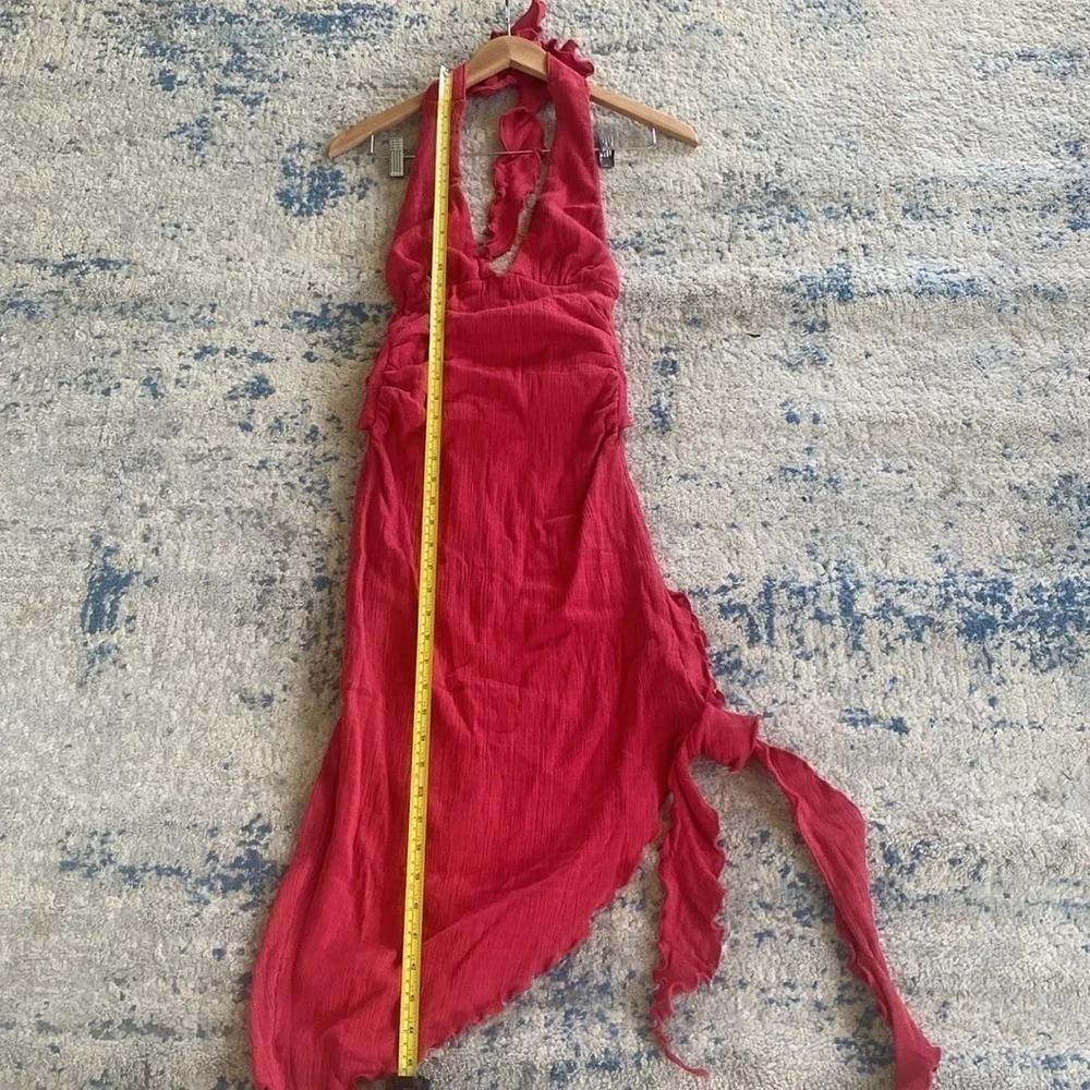 NWOT Free People red halter neck midi dress